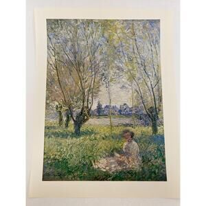 Claude Monet, Woman Seated under the Willows, Print, Book Page, Painting